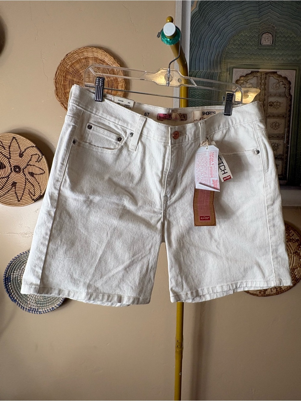 Levi's White Denim Shorts - Five-Pocket Style
